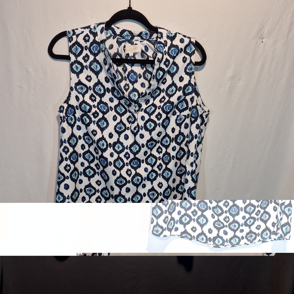 Mudpie Womens Sm Top Office Casual Resort Wear Geometric Minimalist Professional